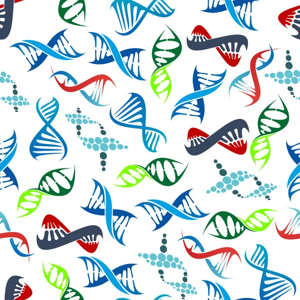 Abstraktes nahtloses menschliches Dna-Helices-Muster — Stockvektor