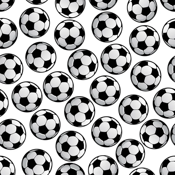 Football or soccer balls seamless pattern — Stock Vector