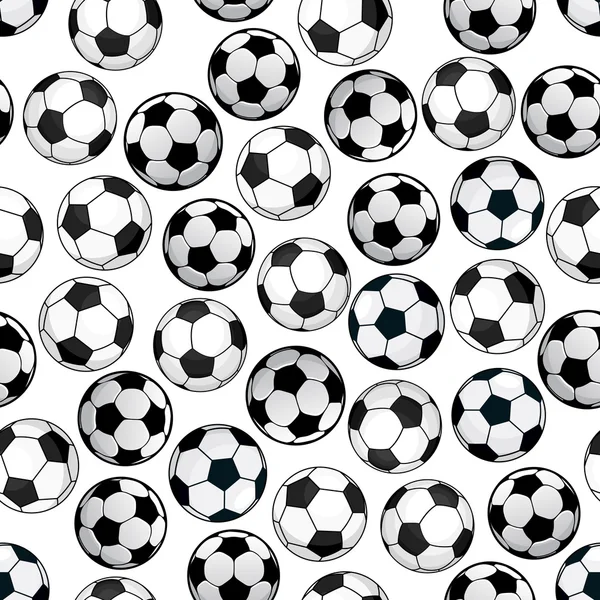 Juego de fútbol patrón sin costura con pelotas de fútbol — Archivo Imágenes Vectoriales