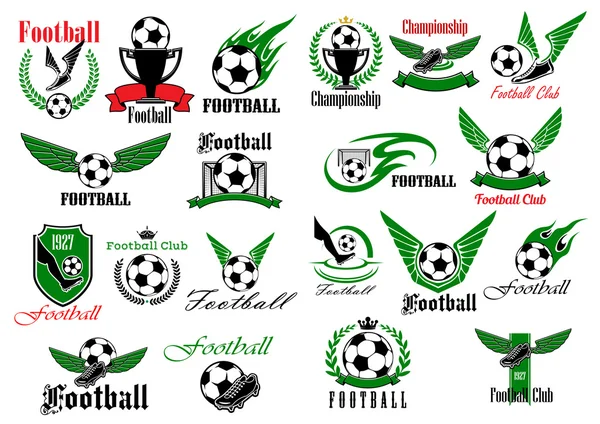 Iconos deportivos para el fútbol o el diseño del juego de fútbol — Archivo Imágenes Vectoriales