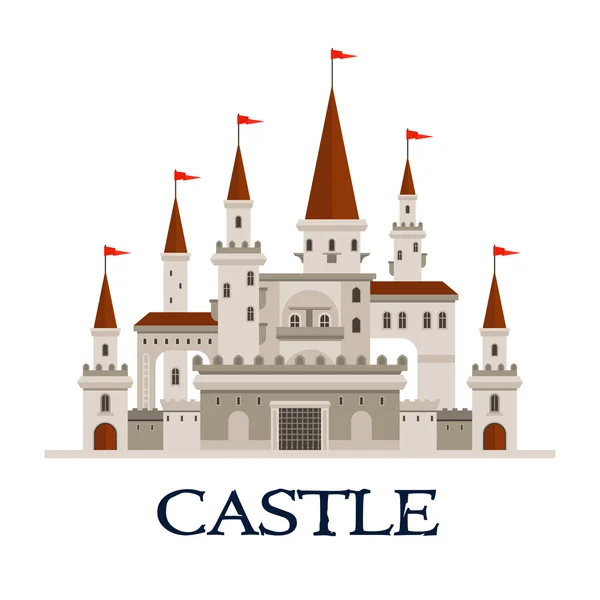 Castillo fortaleza símbolo para el diseño de la arquitectura — Vector de stock