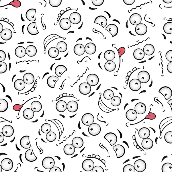 Funny comics faces seamless pattern background — Stock Vector