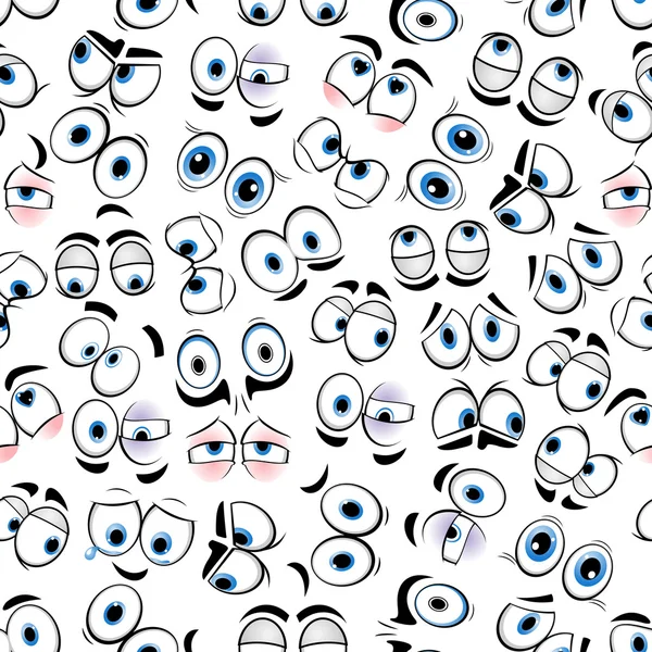 Comics googly eyes nahtlose Muster Hintergrund — Stockvektor