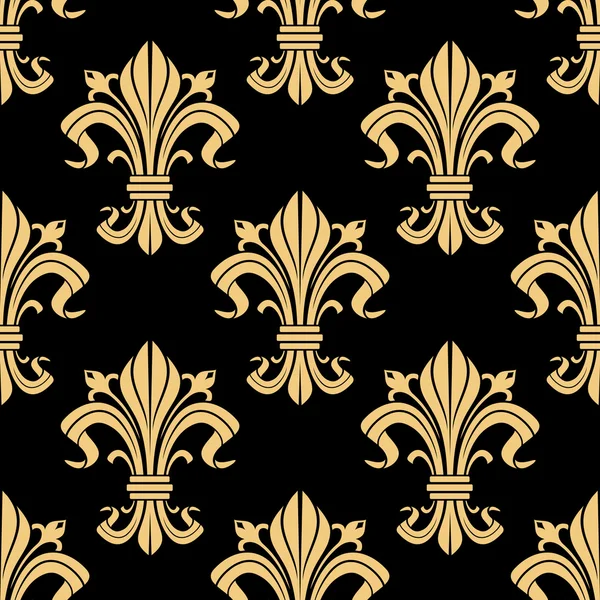 Motif fleur de lis doré royal sans couture — Image vectorielle