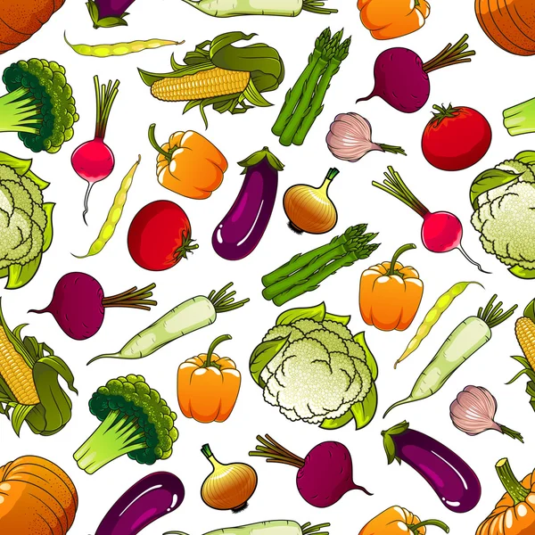健康新鲜无缝蔬菜模式 — 图库矢量图片