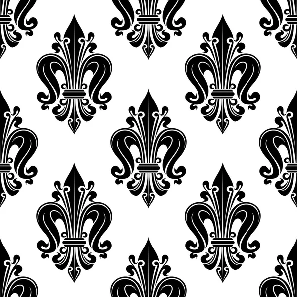 Floral seamless pattern with fleur-de-lis motif — Stock Vector