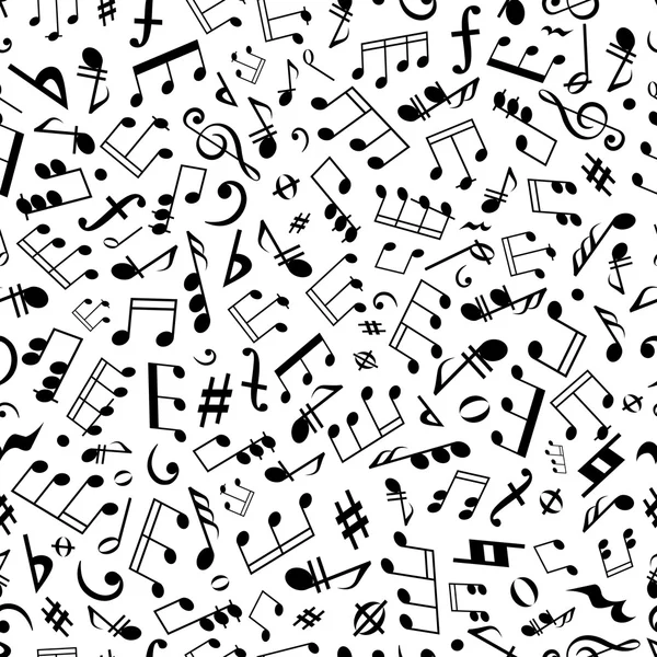 Seamless music notes and marks background pattern — Stok Vektör