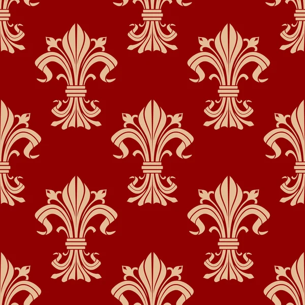 Victorian fleur-de-lis seamless pattern background — Stock Vector