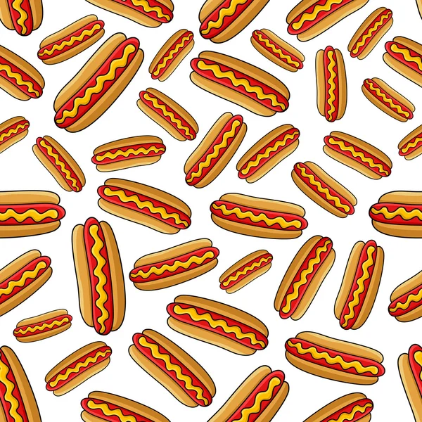 Varratmentes hot dog fűszeres mustáros mintával — Stock Vector