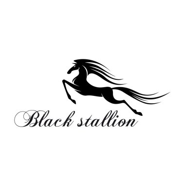 Maskot tasarımı için bir atlama at silueti