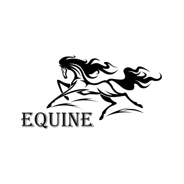 Andaluzyjski koń biegnący z symbolem latającej grzywy — Wektor stockowy