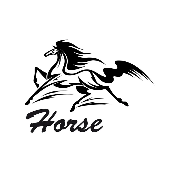 Symbole du club équestre avec cheval de course — Image vectorielle