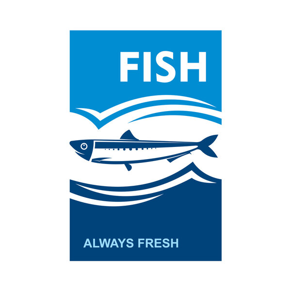 Always fresh fish icon for seafood design