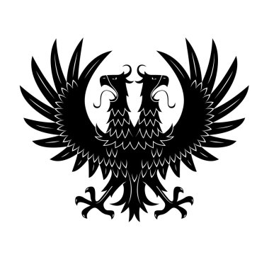 Kraliyet heraldic çift başlı kartal siyah sembolü