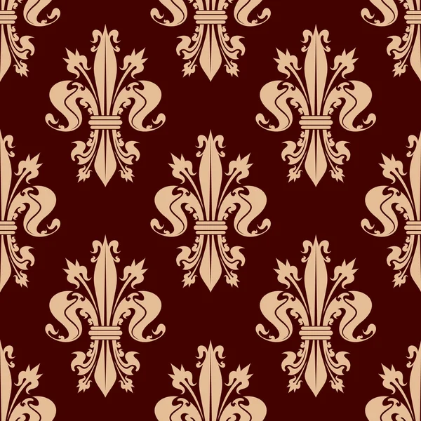 Fleur-de-lis floral fond de motif sans couture — Image vectorielle