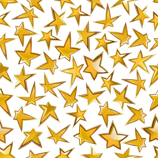 Brilhando estrelas douradas sem costura fundo padrão — Vetor de Stock
