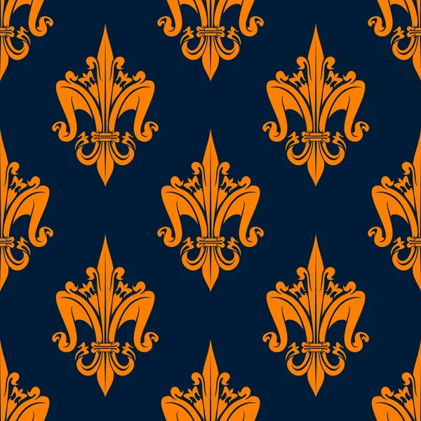 Floral heraldische naadloze patroon van Fleur-de-Lis — Stockvector