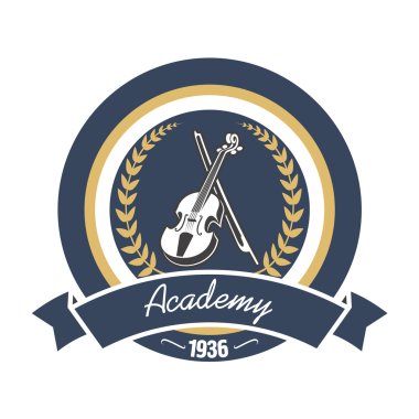 Keman ile müzik akademisi heraldic amblemi