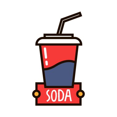 Tatlı soda lineer rozetpaket fast food fincan
