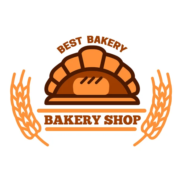 Organic bakery shop symbol with brick oven bread — Stock Vector