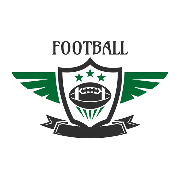 Equipo de fútbol deportivo insignia heráldica con pelota — Vector de stock