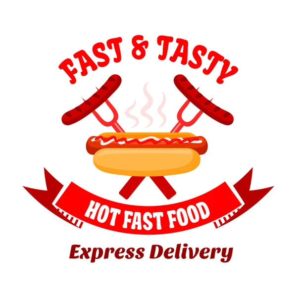 Grillbar Symbol für Hot Dog mit Grillwürsten — Stockvektor