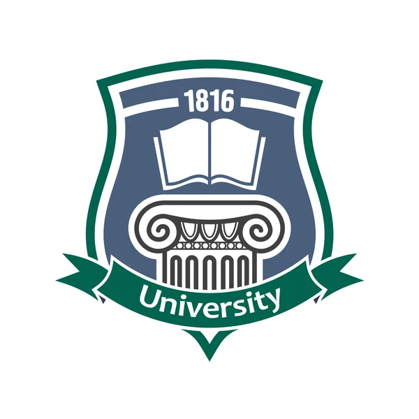 Emblema heráldico vintage para design universitário — Vetor de Stock