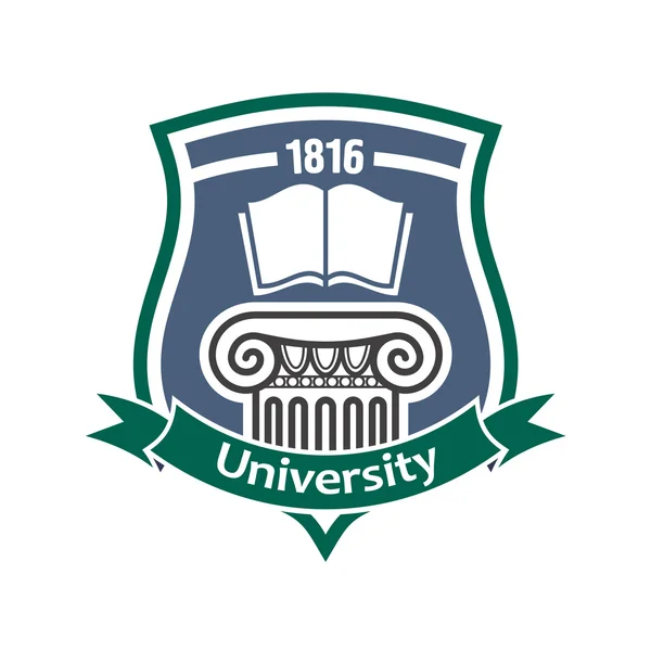 Badge héraldique vintage pour le design universitaire — Image vectorielle