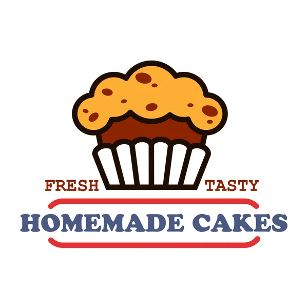 홈메이드 케이크와 페이스트리가 베이커리 디자인을 위해 간판을 만들었습니다. — 스톡 벡터