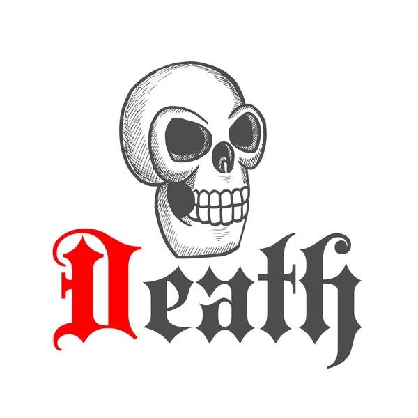 Gotische Totenkopf-Ikone für Halloween-Maskottchen-Design — Stockvektor