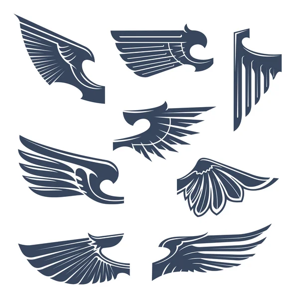 Alas heráldicas para el diseño del escudo de armas — Archivo Imágenes Vectoriales