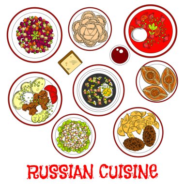 Rus mutfağı skeç ulusal yiyecek ve içecekler
