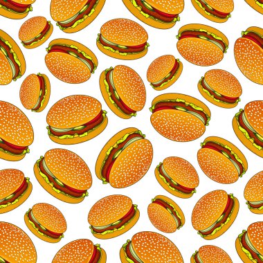 Turşu ile hamburger Dikişsiz desen