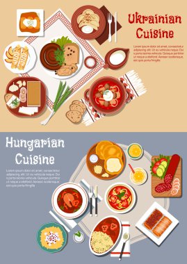Doyurucu Ukrayna ve Macar yemekleri düz simgesi