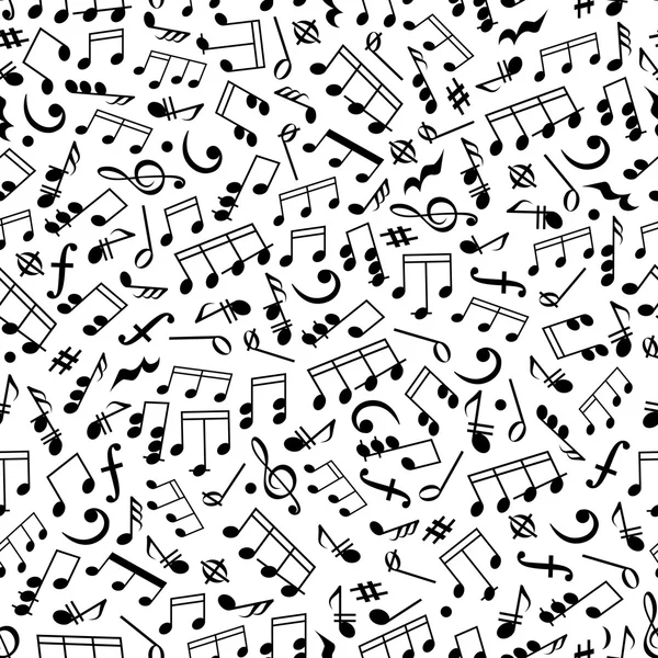 Musik Hintergrund mit Noten nahtlose Muster — Stockvektor
