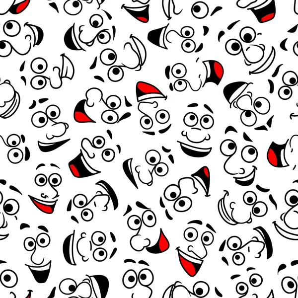 Cartoon laughing faces seamless pattern background — Stock Vector