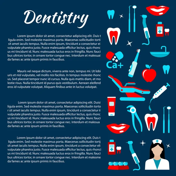 Dentistry infographics with dental care icons — Stock Vector