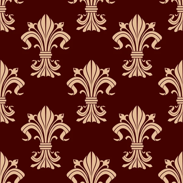 Seamless pattern of fleur-de-lis flowers — Stock Vector