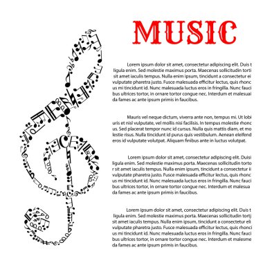Tiz clef ile müzik infografik şablonu