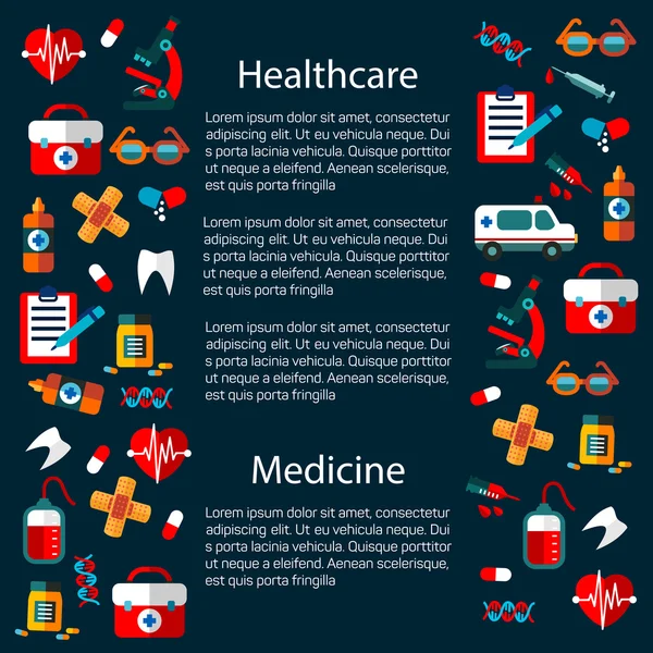 Informations grafisk mall för hälsovård och medicin — Stock vektor