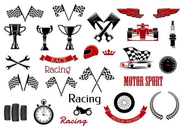 Elementos de design para motosport e corridas — Vetor de Stock