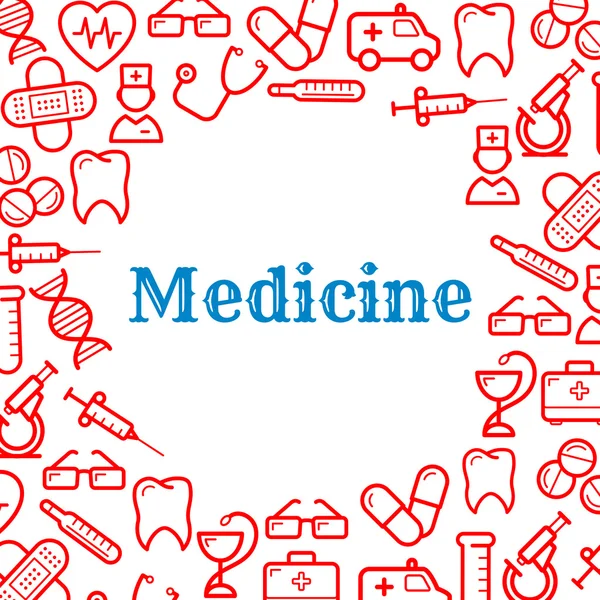 Iconos de equipos para la medicina y la salud — Vector de stock