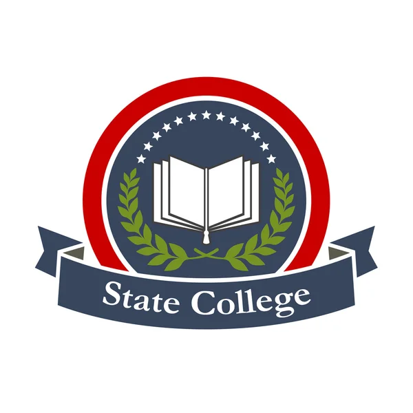 Colegio estatal, universidad, icono de la escuela secundaria — Archivo Imágenes Vectoriales