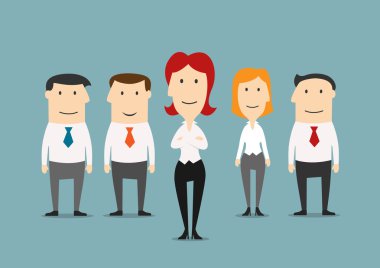 Patron ile ofis katipleri İş ekibi