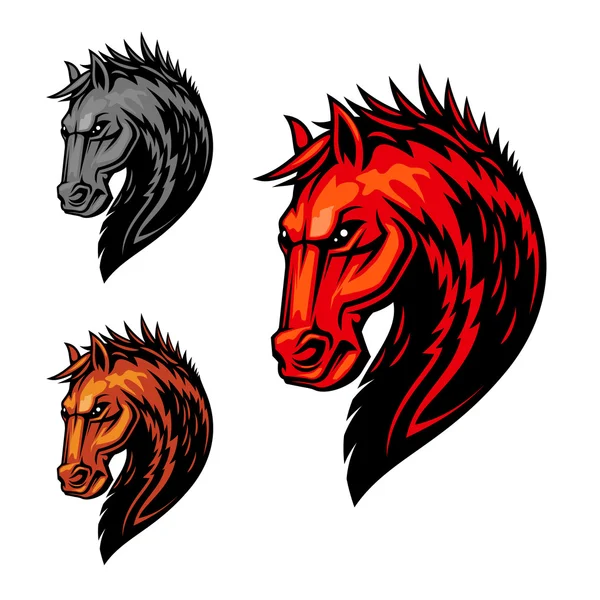 Вогняний палаючий кінь символ для кінного спорту — стоковий вектор