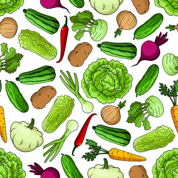 農業デザインのための野菜シームレスなパターン — ストックベクタ