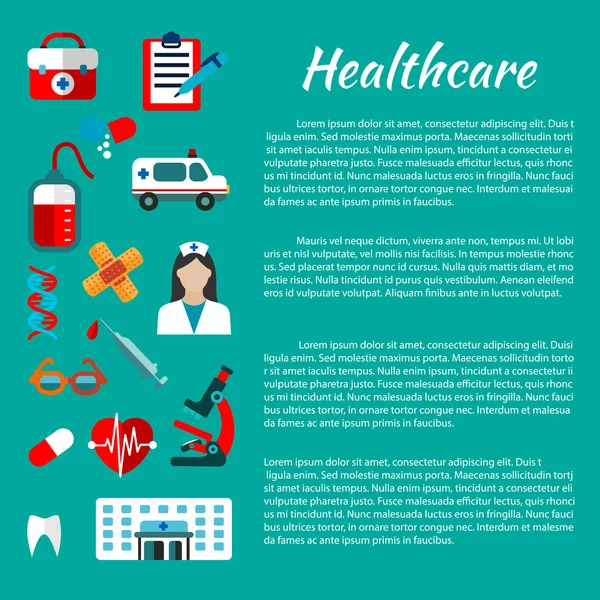 Gesundheitswesen und medizinische Plakatgestaltung — Stockvektor