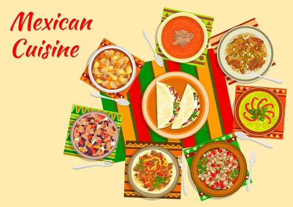 Platos de la cocina mexicana símbolo — Vector de stock