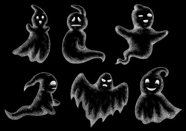 Cadılar Bayramı komik hayaletler ve spooks karikatür