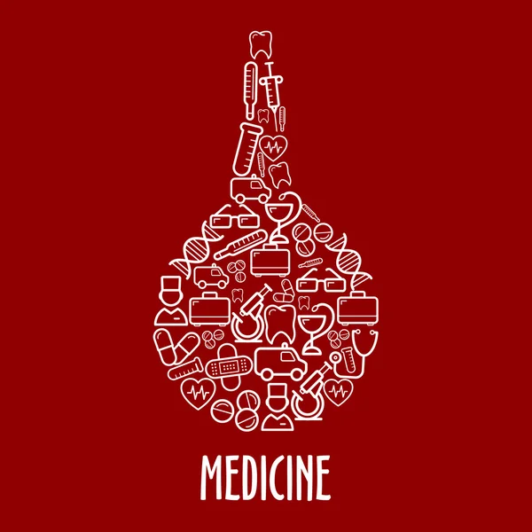 Iconos médicos organizan en una forma de enema — Archivo Imágenes Vectoriales